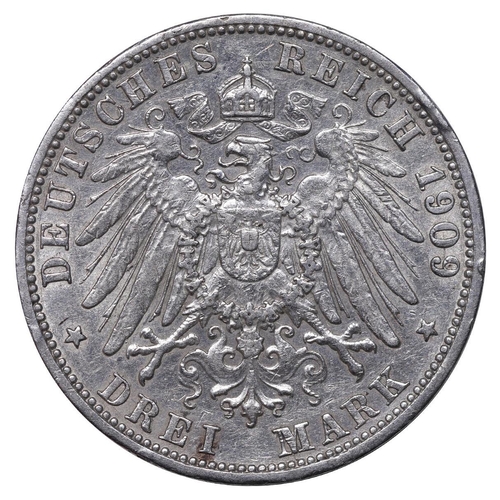 458 - Grand Duchy of Baden (Baden, German States), Ruling authority Frederick II (1907-1918), 3 marks, 190... 