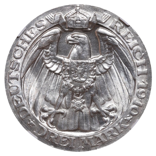 459 - Kingdom of Prussia (German States), King William II (1888-1918), 3 marks, 1910 year, Silver, 16,667 ... 