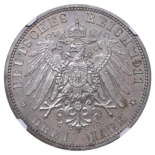 462 - Principality of Schaumburg-Lippe (German States), Prince George (1893-1911), 3 marks, 1911 year, Sil... 