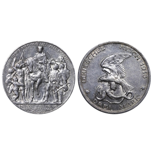 469 - Kingdom of Prussia (German States), King William II (1888-1918), 3 marks, 1913 year, Silver, 16,667 ... 