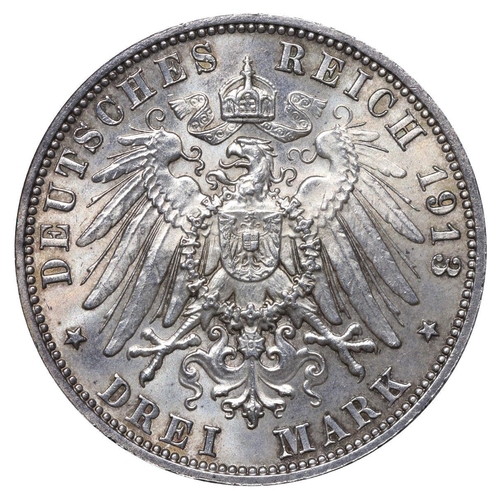 472 - Kingdom of Saxony (German States), Frederick Augustus III (1904-1918), 3 marks, 1913 year, Silver, 1... 