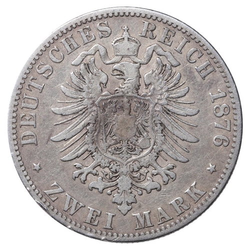 481 - Anhalt-Dessau (German States), Duke Frederick I (1871-1901), 2 marks, 1876 year, Silver, 11,111 gr, ... 