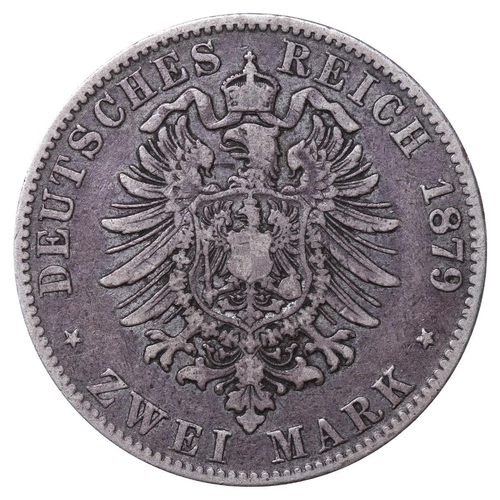 482 - Kingdom of Saxony (German States), King Albert I (1873-1902), 2 marks, 1879 year, Silver, 11,111 gr,... 