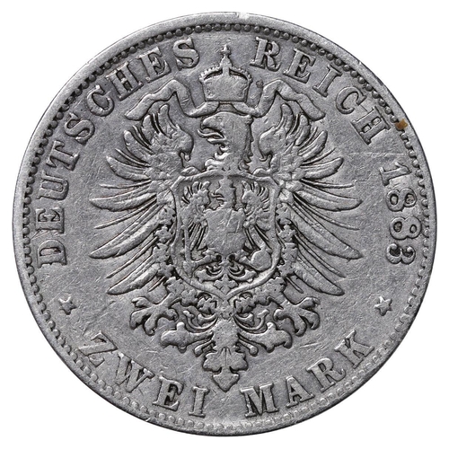 483 - Grand Duchy of Baden (German States), Ruling authority Frederick I (1856-1907), 2 marks, 1883 year, ... 