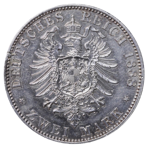 484 - Kingdom of Prussia (German States), King Frederick III (1888), 2 marks, 1888 year, Silver, 11,111 gr... 