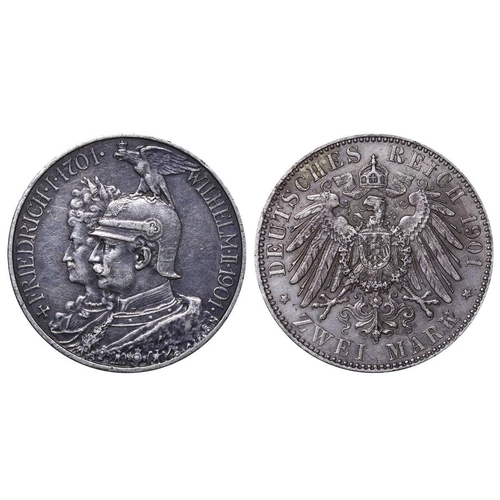 490 - Kingdom of Prussia (German States), King William II (1888-1918), 2 marks, 1901 year, Silver, 11,111 ... 