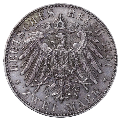 490 - Kingdom of Prussia (German States), King William II (1888-1918), 2 marks, 1901 year, Silver, 11,111 ... 