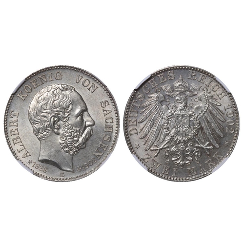 492 - Kingdom of Saxony (German States), King Albert I (1873-1902), 2 marks, 1902 year, Silver, 11,111 gr,... 