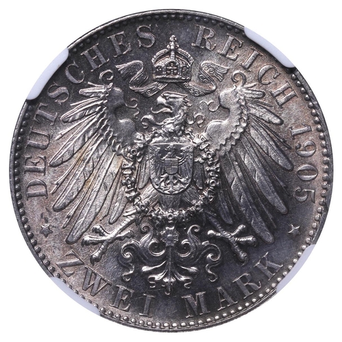 495 - Kingdom of Saxony (German States), King Frederick Augustus III (1904-1918), 2 marks, Silver, 11,111 ... 