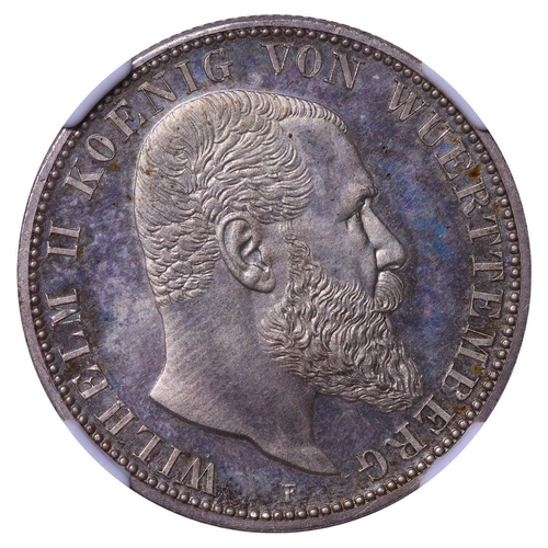 497 - Kingdom of Wurttemberg, King William II (1891-1918), 2 marks, 1906 year, Silver, 11,111 gr, KM#631, ... 