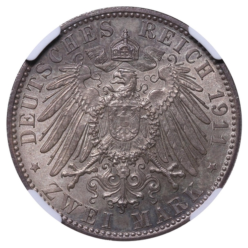 498 - Kingdom of Bavaria (German States), Regent Luitpold (1886-1912), 2 marks, 1911 year, Silver, 11,111 ... 