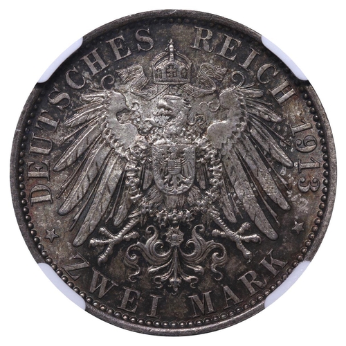 500 - Kingdom of Prussia (German States), King William II (1888-1918), 2 marks, 1913 year, Silver, 11,111 ... 