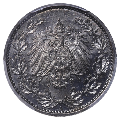 505 - Germany (1871-1948), Emperor William II (1888-1918), ½ mark, 1918 year, Silver, 2,777 gr, KM#17