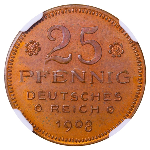 507 - Germany (1871-1948), Emperor William II (1888-1918), 25 pfennigs, 1908 year, Copper, 4,525 gr, In PF... 