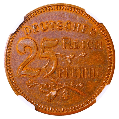 511 - Germany (1871-1948), Emperor William II (1888-1918), 25 pfennigs, 1908 year, Copper, 4,39 gr, In PF ... 