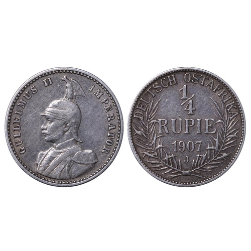 514 - German East Africa (Germany), Emperor William II (1888-1918), ¼ Rupee, 1907 year, Silver, 2,92 gr, K... 