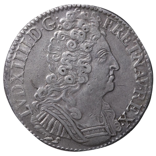 517 - France, King Louis XIV (1643-1715), 1 ecu, 1709 year, Silver, 30,594 gr, Dy royales# 1568, Obverse: ... 