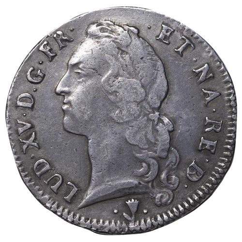 518 - France, King Louis XV (1715-1774), 1 ecu, 1754 year, Silver, 29,488 gr, Dy royales# 1680 var., Obver... 