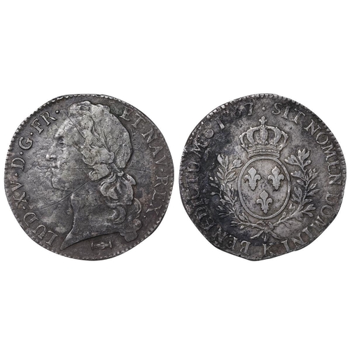 519 - France, King Louis XV (1715-1774), 1 ecu, 1767 year, Silver, 29,488 gr, Dy royales# 1680, Obverse: L... 