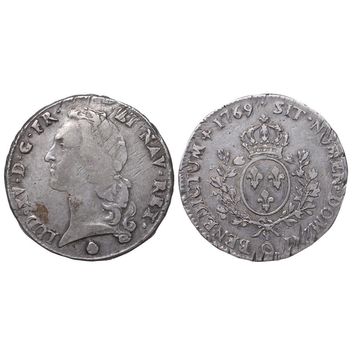 520 - France, King Louis XV (1715-1774), 1 ecu, 1769 year, Silver, 29,488 gr, Dy royales# 1680, Obverse: L... 