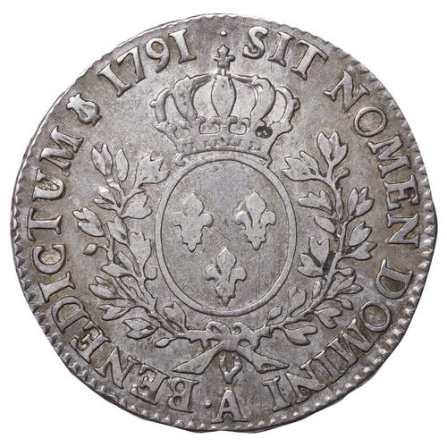 524 - France, King Louis XVI (1774-1792), ½ ecu, 1791 year, Silver, 14,744 gr, Dy royales# 1709, Obverse: ... 