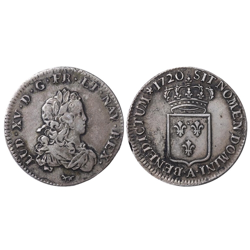 525 - France, King Louis XV (1715-1774), ? ecu, 1720 year, Silver, 8,158 gr, Dy royales# 1667, Obverse: LU... 