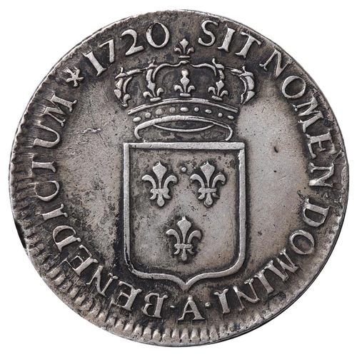 525 - France, King Louis XV (1715-1774), ? ecu, 1720 year, Silver, 8,158 gr, Dy royales# 1667, Obverse: LU... 