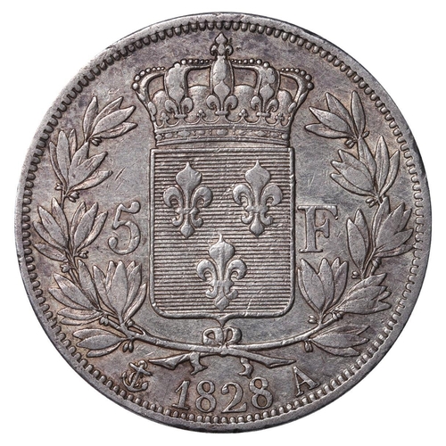 528 - France, King Charles X (1824-1830), 5 francs, 1828 year, Silver, 25 gr, F#311