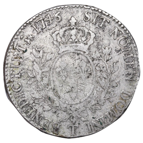 530 - France, King Louis XV (1715-1774), Ecu Au Bandeau, 1746 year, Silver, 29,488 gr,  GAD#322