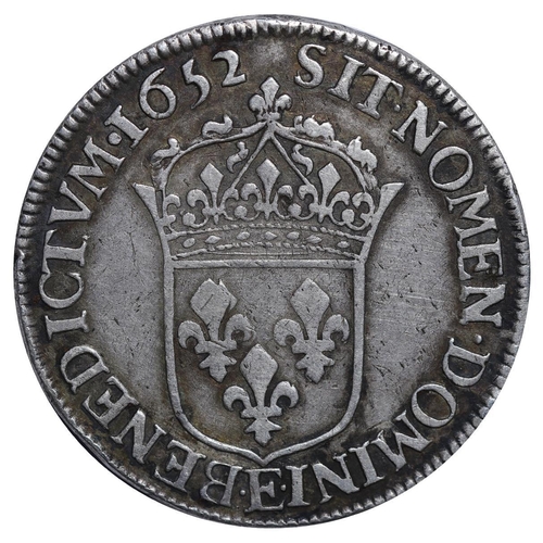 533 - France, King Louis XIV (1643-1715), ½ ecu, 1652 year, Silver, 13,725 gr, Dy royales#1470, Obverse: L... 