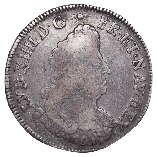 534 - France, King Louis XIV (1643-1715), 1/2 Ecu (demi-Ecu) Aux Palmes, 1693 year, Silver, 13,725 gr, GAD... 