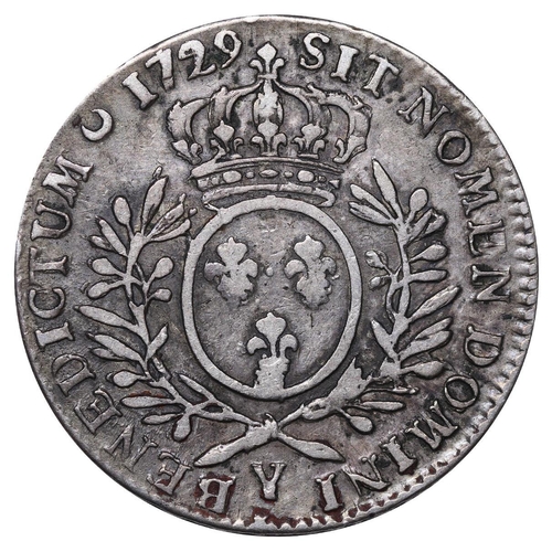 537 - France, King Louis XV (1715-1774), 1/2 Ecu (Demi-Ecu), 1729 year, Silver, 14,744 gr, GAD#313, Rarity... 