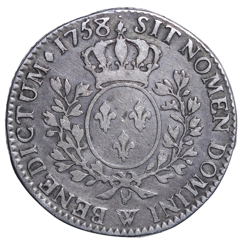 540 - France, King Louis XV (1715-1774), ½ ecu, 1758 year, Silver, 14,744 gr, Dy royales#?1681, Obverse:  ... 