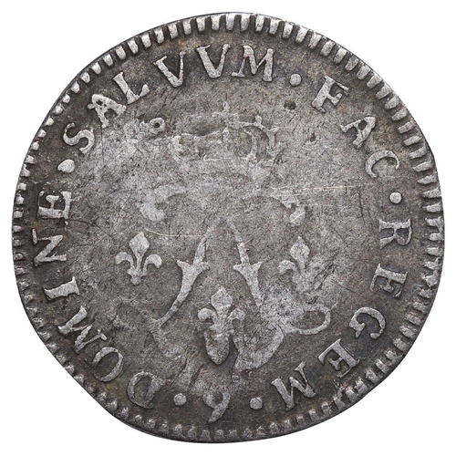 542 - France, King Louis XIV (1643-1715), 4 Sols aux 2 L, 1692 year, Silver, 1,631 gr, GAD#106, Rarity R