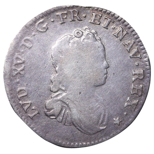 543 - France, King Louis XV (1715-1774), 1/10 Ecu Verugadin, 1716 year, Silver, 3,059 gr,  GAD#289