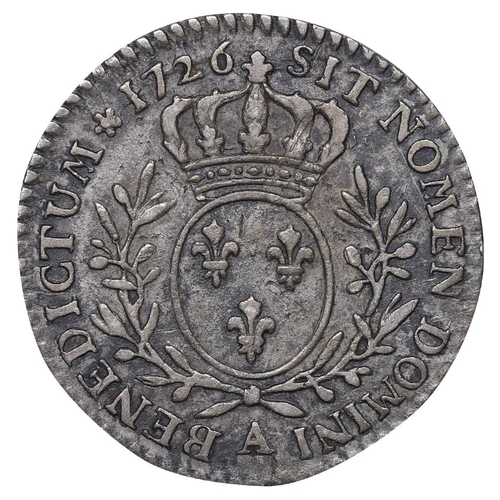 544 - France, King Louis XV (1715-1774), 1/10 Ecu Aux Branches D'Olivier - Point Sous D-2eme semestre, 172... 