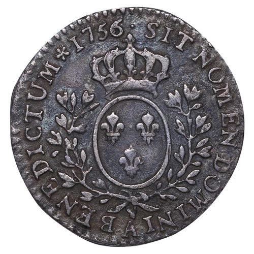 545 - France, King Louis XV (1715-1774), 1/10 Ecu Au Bandeau, 1756 year, Silver, 2,984 gr, GAD#292