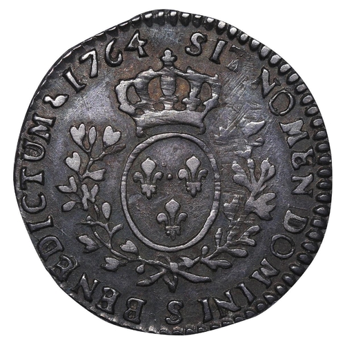 546 - France, King Louis XV (1715-1774), 1/10 Ecu Au Bandeau, 1764 year, Silver, 2,984 gr, GAD#292, Rarity... 