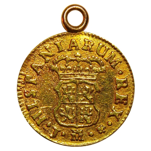 547 - Spain, King Ferdinand VI (1746-1759), 1/2 escudo, 1759 year, Gold, 1,7 gr, KM#378