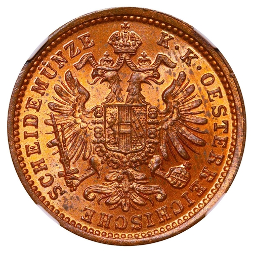 569 - Austrian Empire, Emperor Francis Joseph I (1848-1916), 1 kreuzer, 1891 year, Copper, 3,3 gr, KM#2187... 