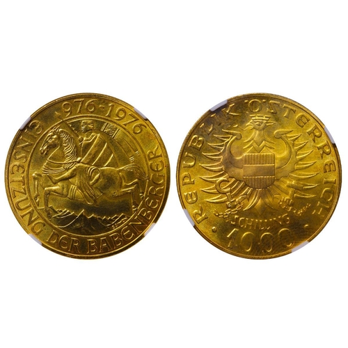 570 - Austria, Second Republic (1945-date), 1000 schilling, 1976 year, Gold, 13,5 gr, KM#2933, 1000th Anni... 