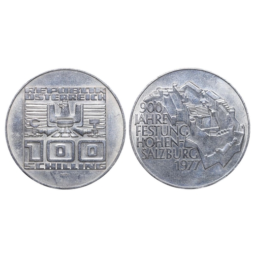 571 - Austria, Second Republic (1945-date), 100 schilling, 1977 year, Silver, 23,93 gr, KM#2935, 900th Ann... 