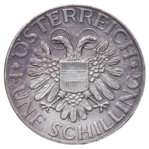 572 - Austria, Federal State (1934-1938), 5 schilling, 1935 year, Silver, 15 gr, KM#22853