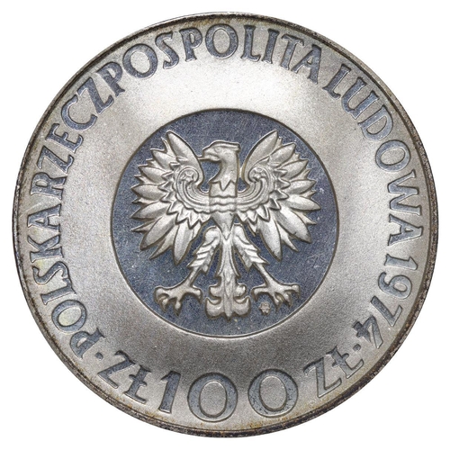 577 - Poland, Polish People's Republic (1952-1989), 100 zlotys, 1974 year, Silver, 16,5 gr, Y#68, 500th An... 