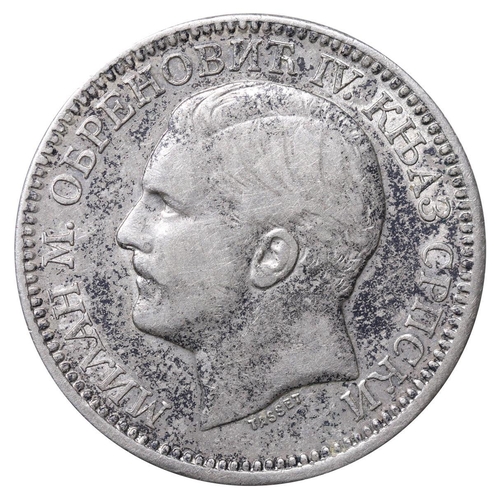 581 - Serbia, Prince Milan Obrenovich IV (1868-1882), 2 dinars, 1879 year, Silver, 10 gr, KM#11