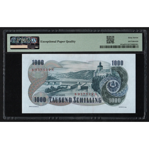 604 - Austria, National Bank Pick# 141a 1961 (ND 1962) 1000/- Schilling - Printer: OeBS S/N B937512A - Wit... 