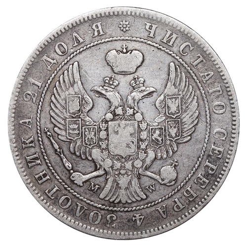 61 - Russian Empire, Emperor Nicholas I (1825-1855), 1 rouble, 1844 year, Silver, 20,73 gr, C#168.2, bitk... 