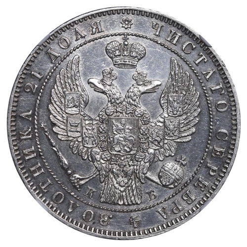 62 - Russian Empire, Emperor Nicholas I (1825-1855), 1 rouble, 1844 year, Silver, 20,73 gr, C#168.1, bitk... 