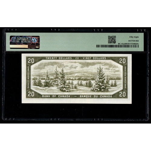 640 - Canada, Bank of Canada BC-41a 1954 $20 - Printer: CBNC - Modified Portrait S/N H/E 7637896 - J.R. Be... 