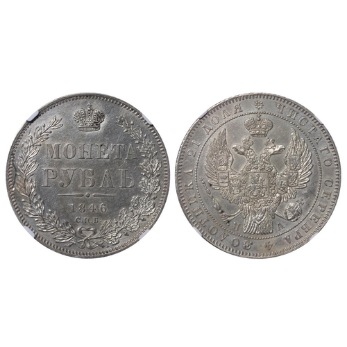 65 - Russian Empire, Emperor Nicholas I (1825-1855), 1 Rouble, 1846 year, Silver, 20,73 gr, C#168.1, bitk... 